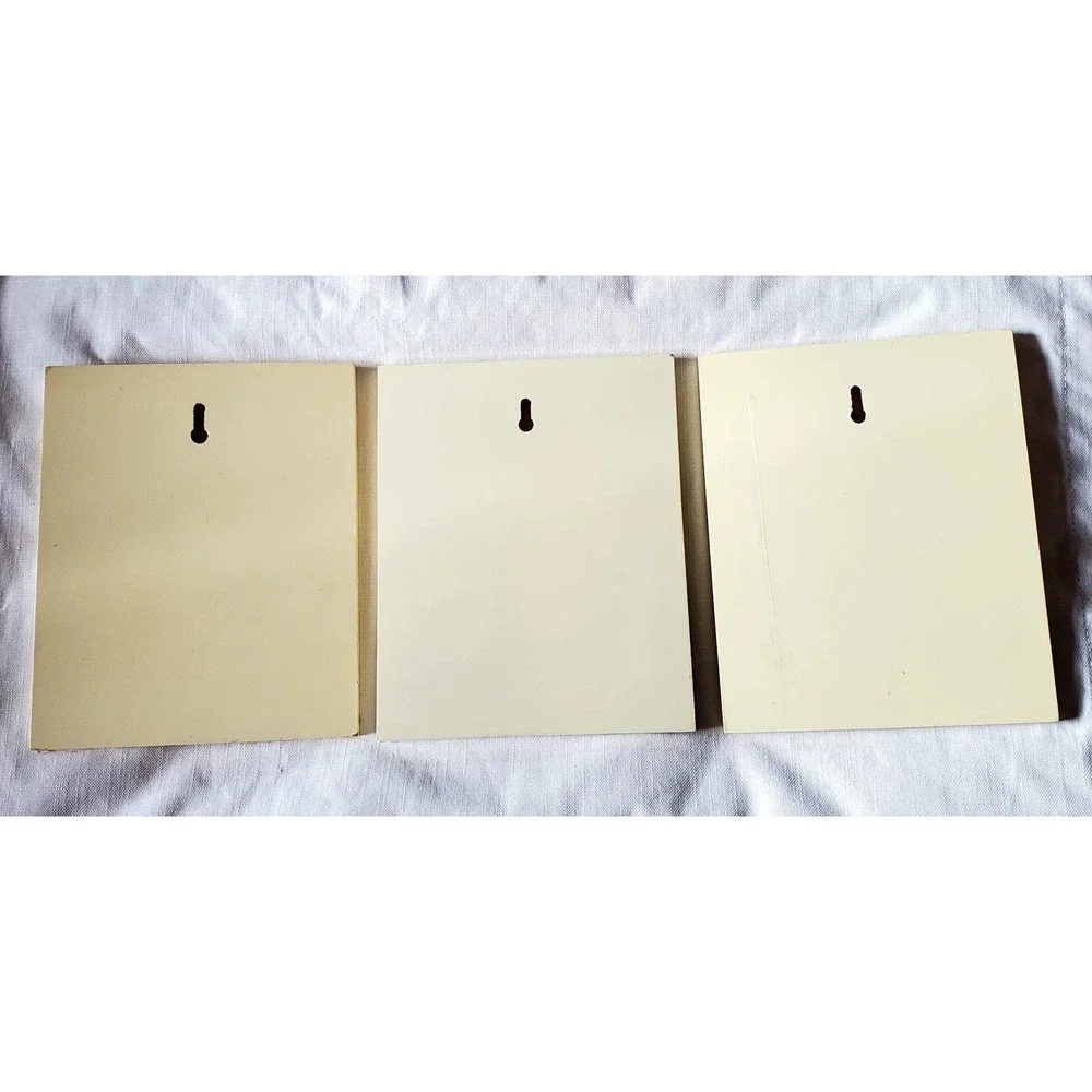 Set of 3 Nursery Wall Art Animal Plaques Giraffe Elephant Lion Kids Room‎ Decor